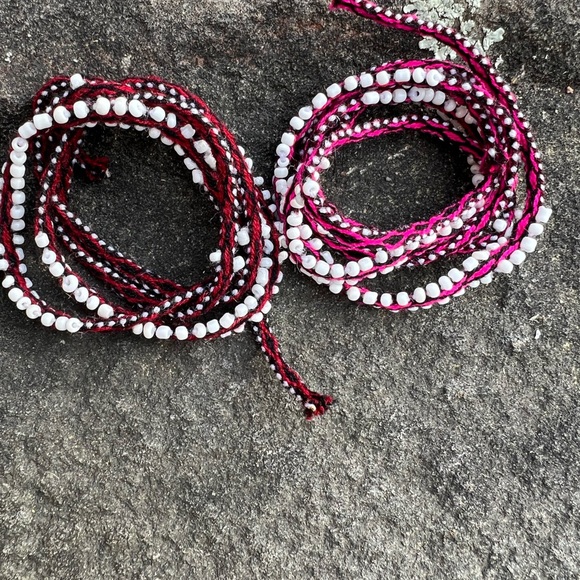 Set of 3 Watana Peruvian beaded woven wrap beaded friendship bracelets ties - Picture 3 of 6